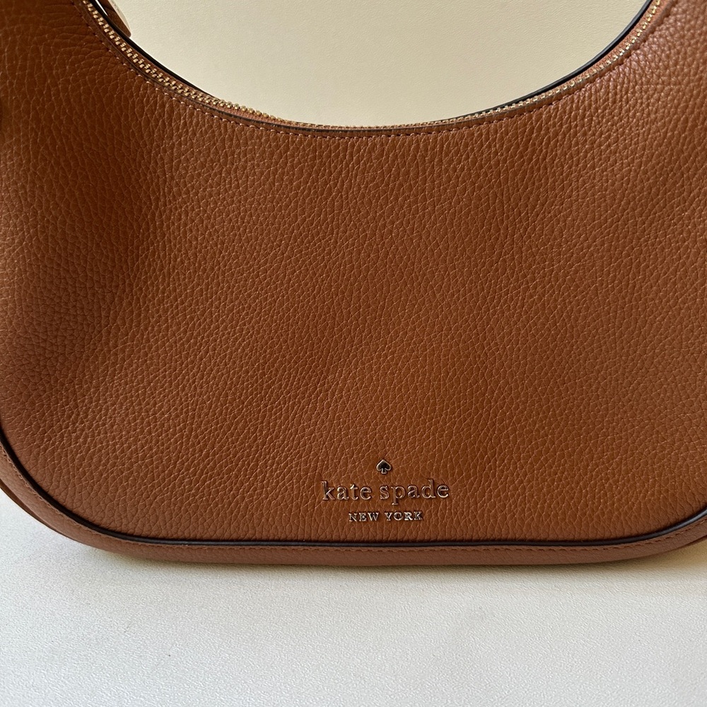 KATE Spade Leila Pebbled Leather Shoulder Bag Purse Warm Gingerbread - Picture 10 of 13